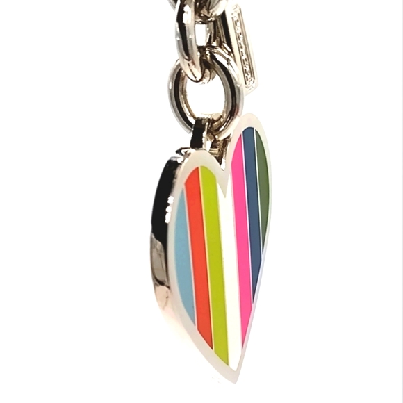 Vintage COACH Legacy Signature Rainbow Keychain Fob Purse Charm-RARE #92109 - Picture 4 of 10